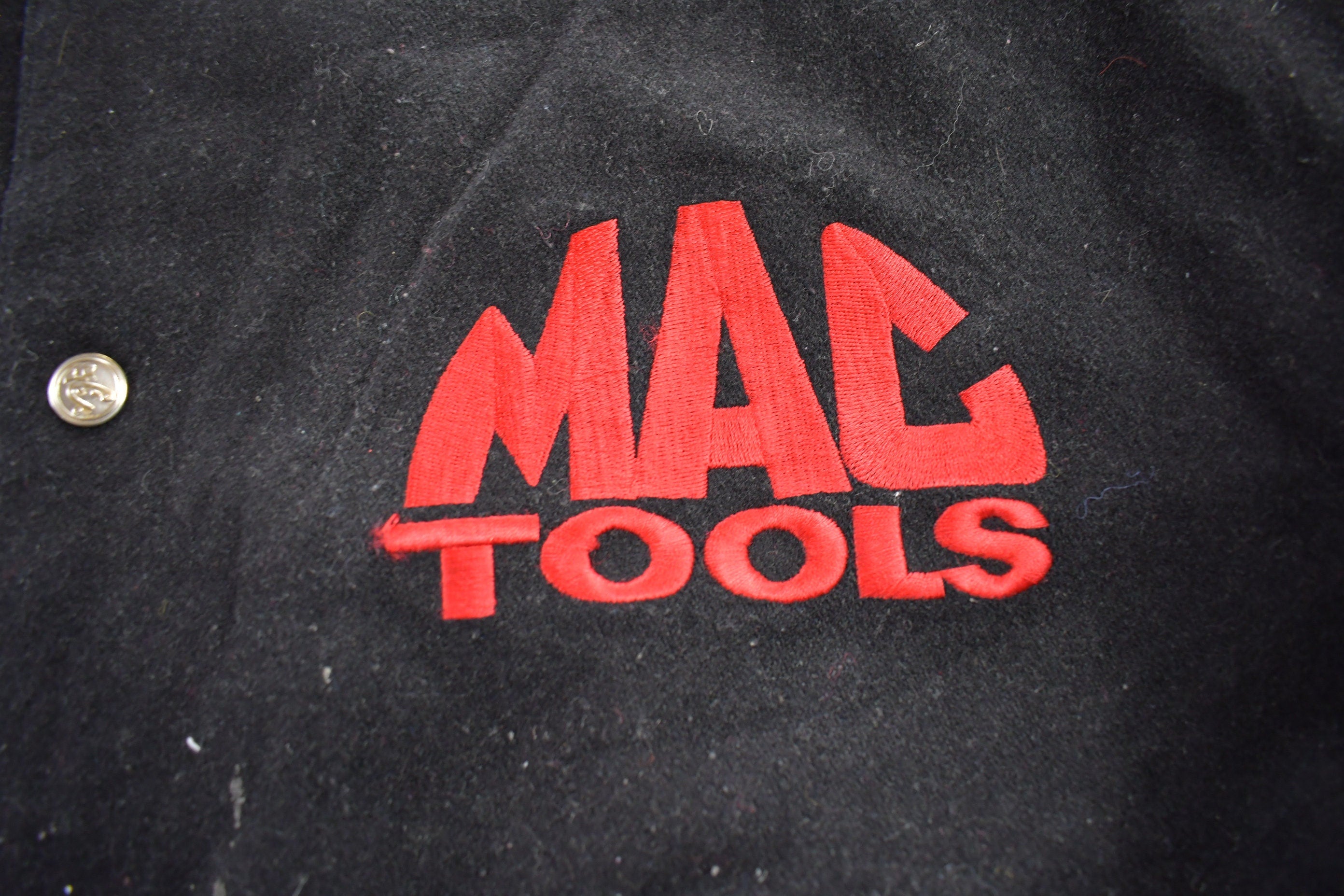 Vintage 1990s Mac Tools Leather Varsity Jacket