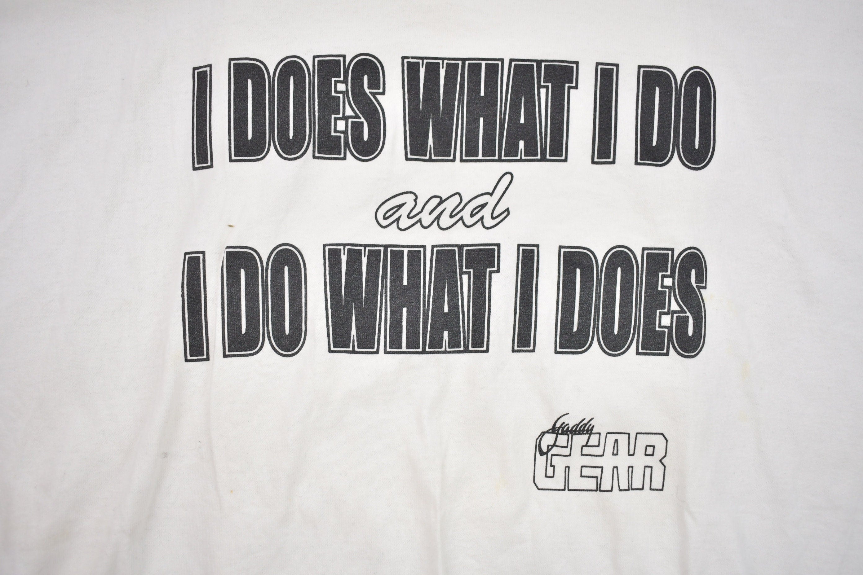 Vintage 1990s Gaddy Gear Big Text Slogan Graphic T Shirt