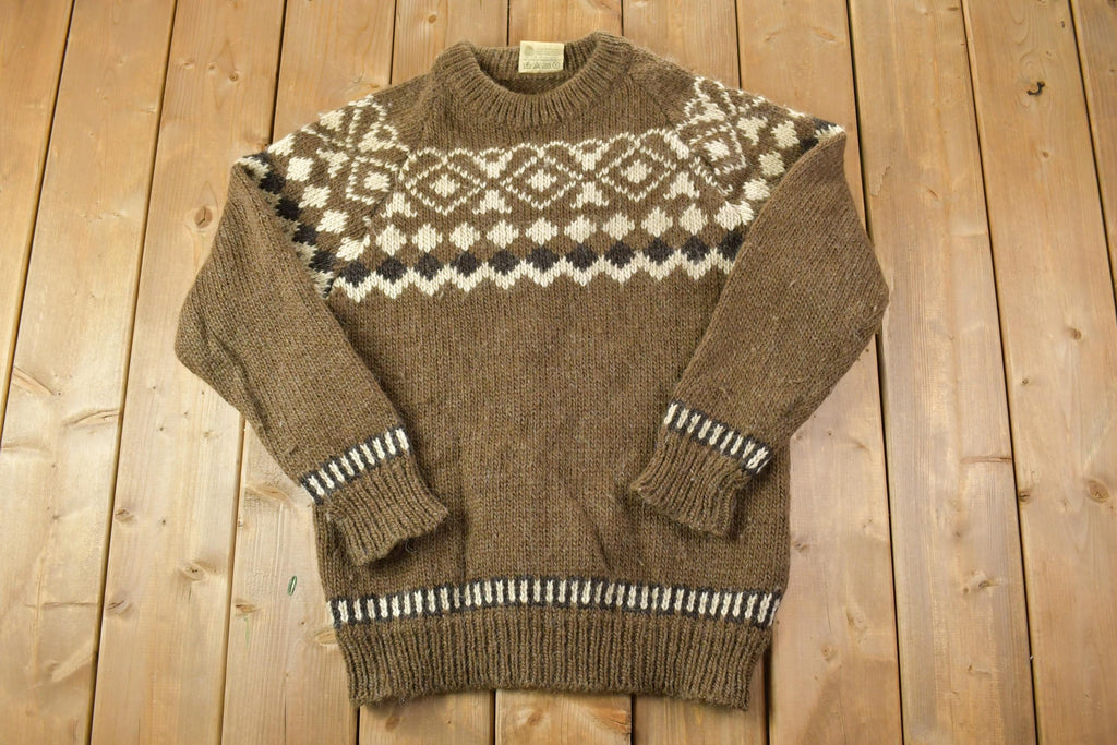 Vintage 1990s Gaeltarra Loomed In County Mayo Ireland 100% Wool Knit Crewneck Sweater