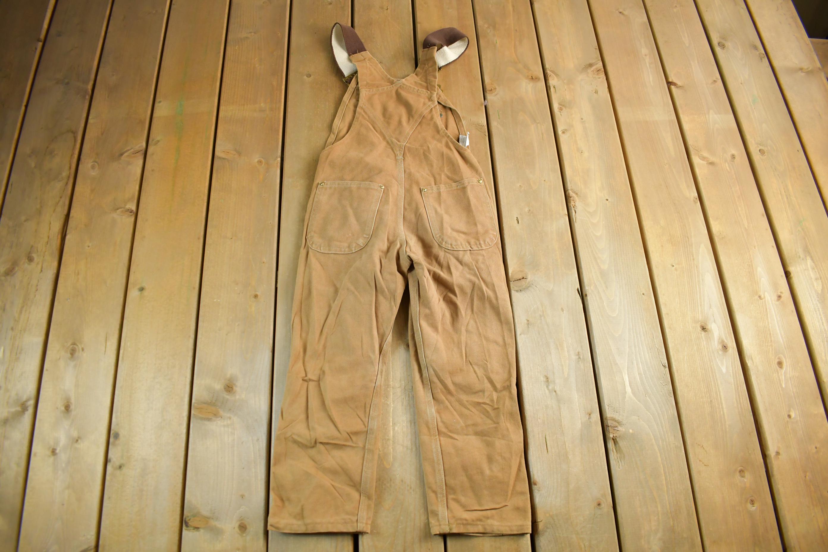 Vintage 1990s Carhartt Double Knee Canvas Overalls Youth Size 25 x 19