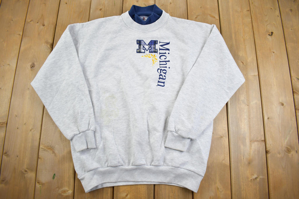 Vintage 1990s University Of Michigan Crewneck Made In USA - Large