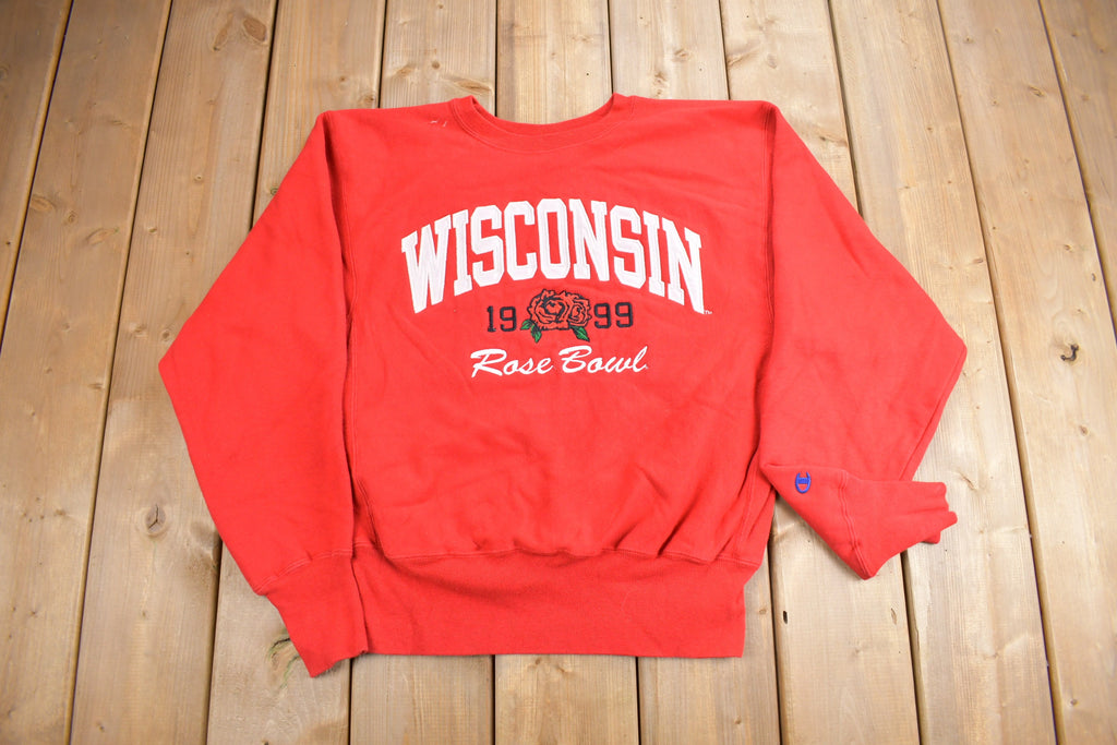 Vintage 1999 Wisconsin Rose Bowl Champion Reverse Weave Crewneck Sweatshirt