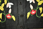 Vintage 1990s Floral Embroidered Cardigan Sweater