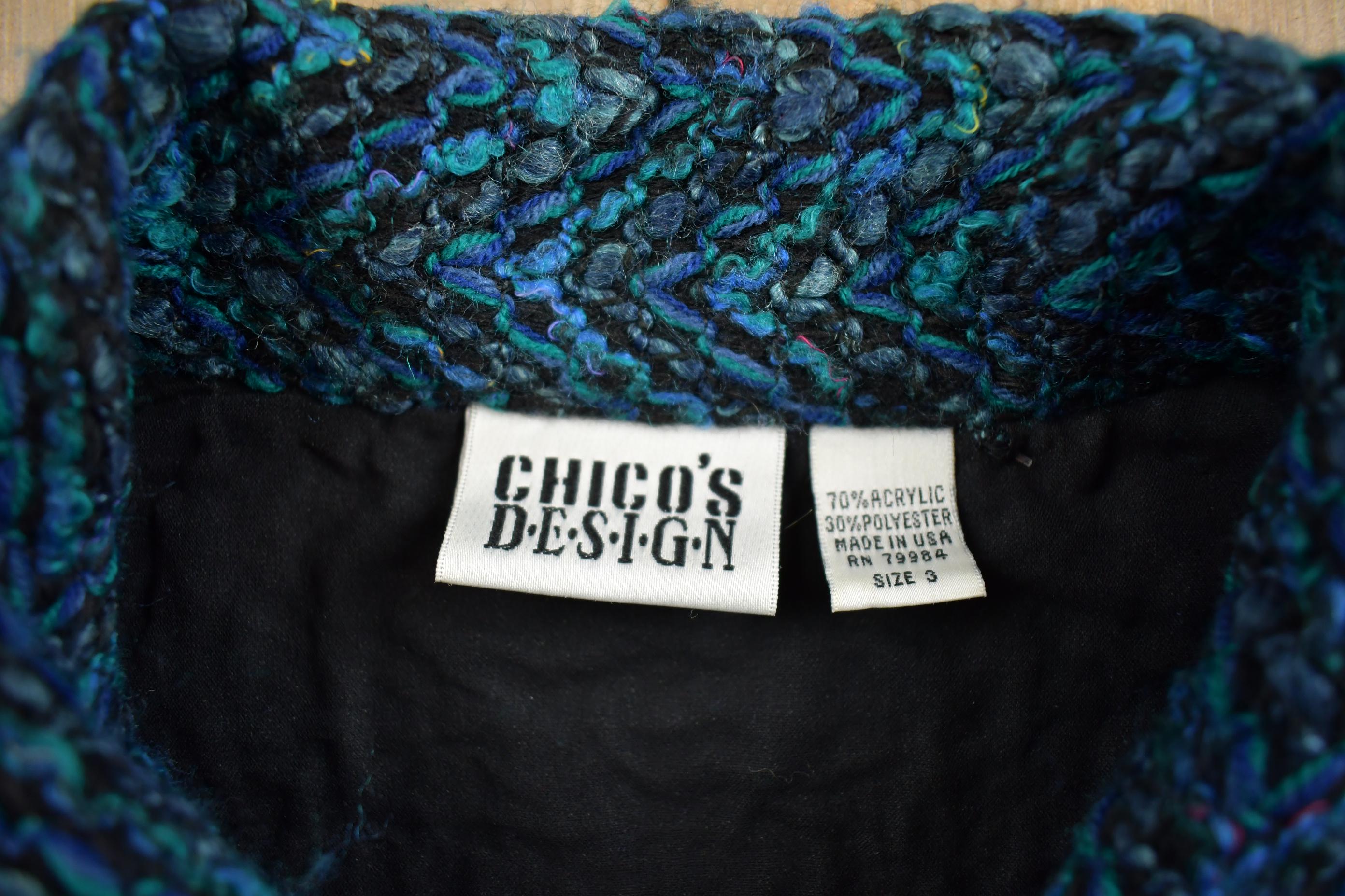 Vintage 1990s Chicos Design Knit Button Up Sweater Made In USA