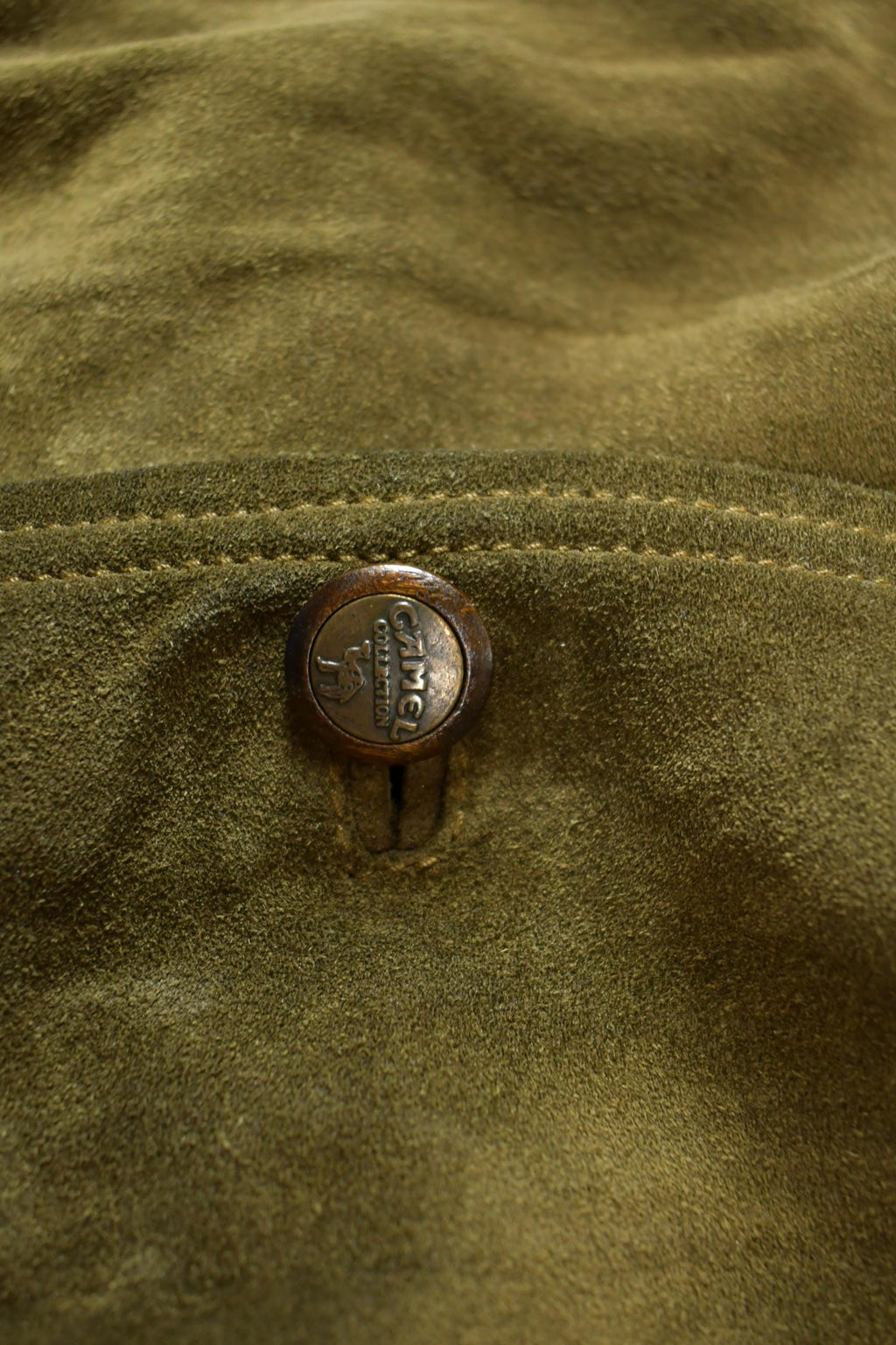 Vintage 1990s Camel Authentic Tradition Suede Leather Jacket Made In USA