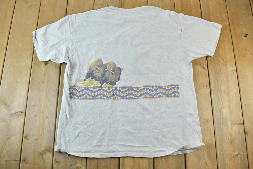 Vintage 1990s Buffalo Soldiers AOP Custer SD Souvenir Single Stitch Graphic Print T-Shirt