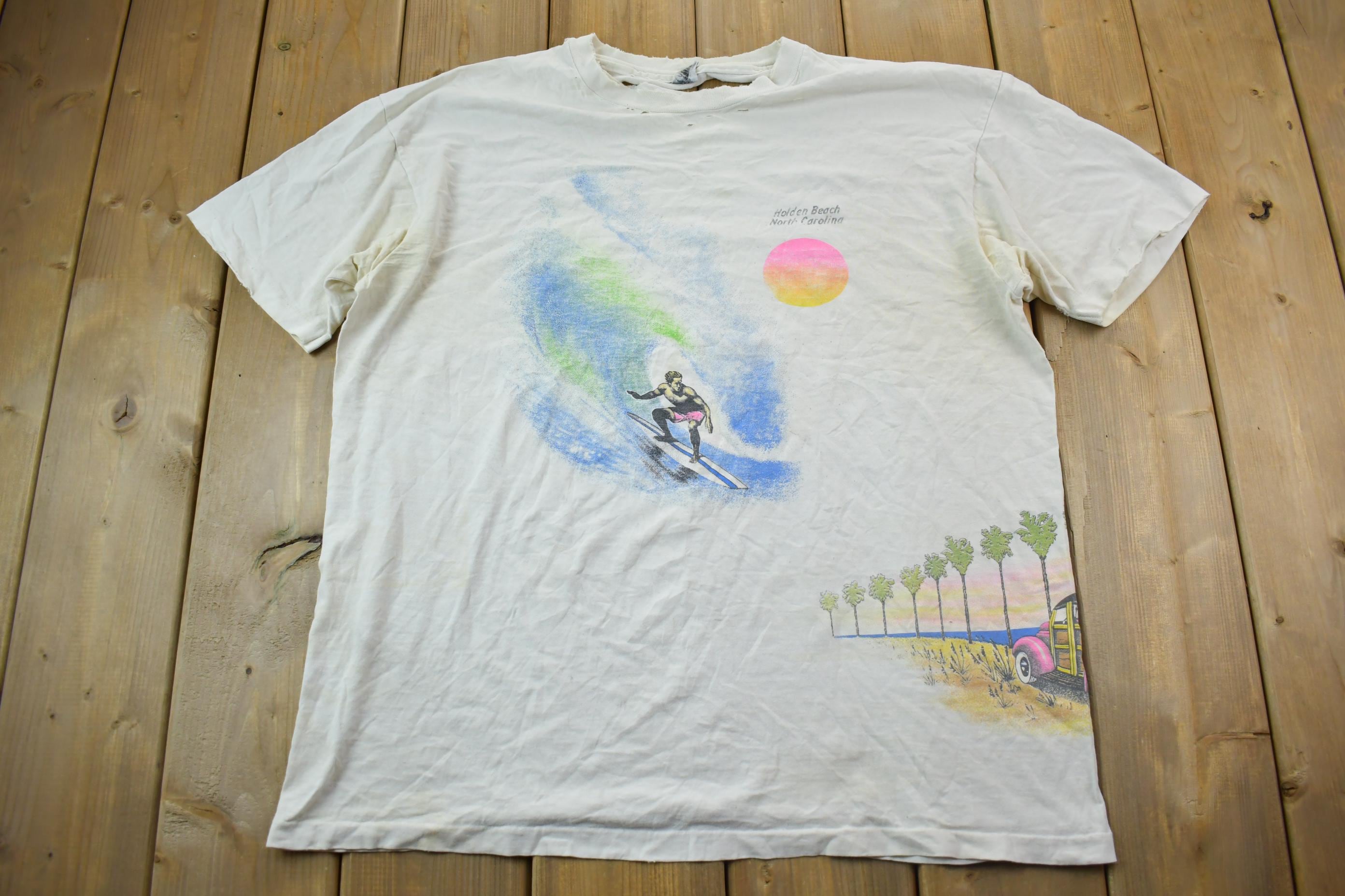Vintage 1990s North Carolina Surfer Souvenir T-Shirt