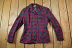 Vintage 1940s Sportcraft 100% Wool Plaid Womens Hunting Active Blazer Made In USA Activewear