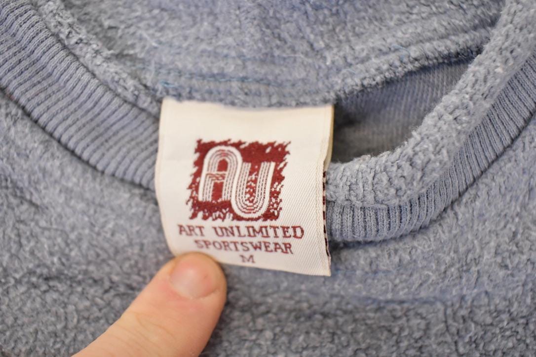 Vintage 1990s Art Unlimited Farmhouse AOP Fleece Outdoorsman Crewneck Sweater Men's L / 90s Winter Sweatshirt / Fleece Hiking Zip up