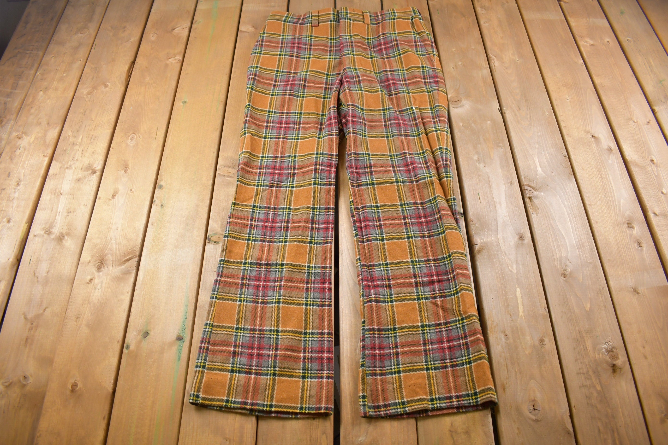 Vintage 1960s Cricketeer Plaid Trousers 35 x 32  Made in USA  American Vintage  Streetwear Fashion  True Vintage Pants