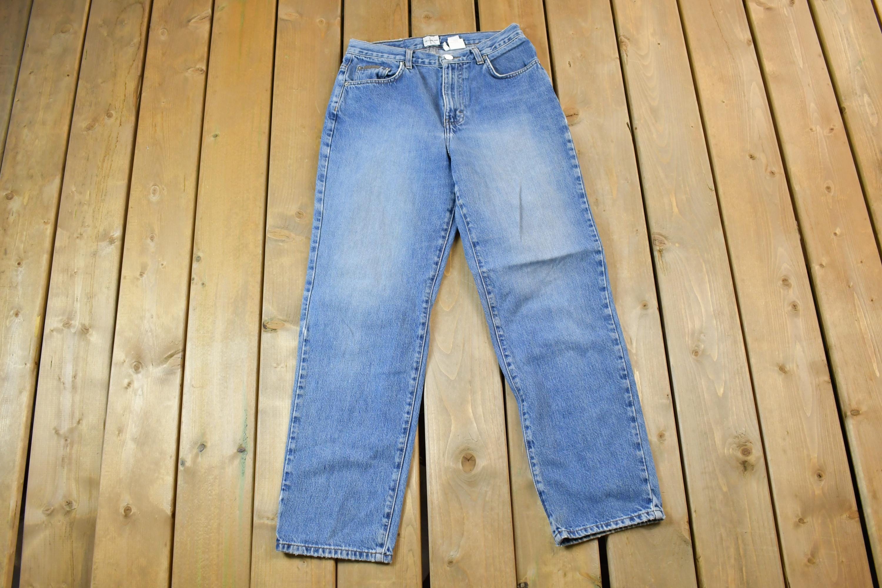 Vintage 1990s Calvin Klein Wide Leg Denim Jeans Size 28 x 28