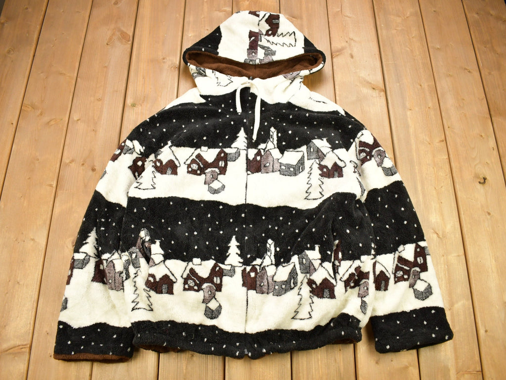 Vintage 1990s Storm Front Reversible All Over Print Fleece Sweater
