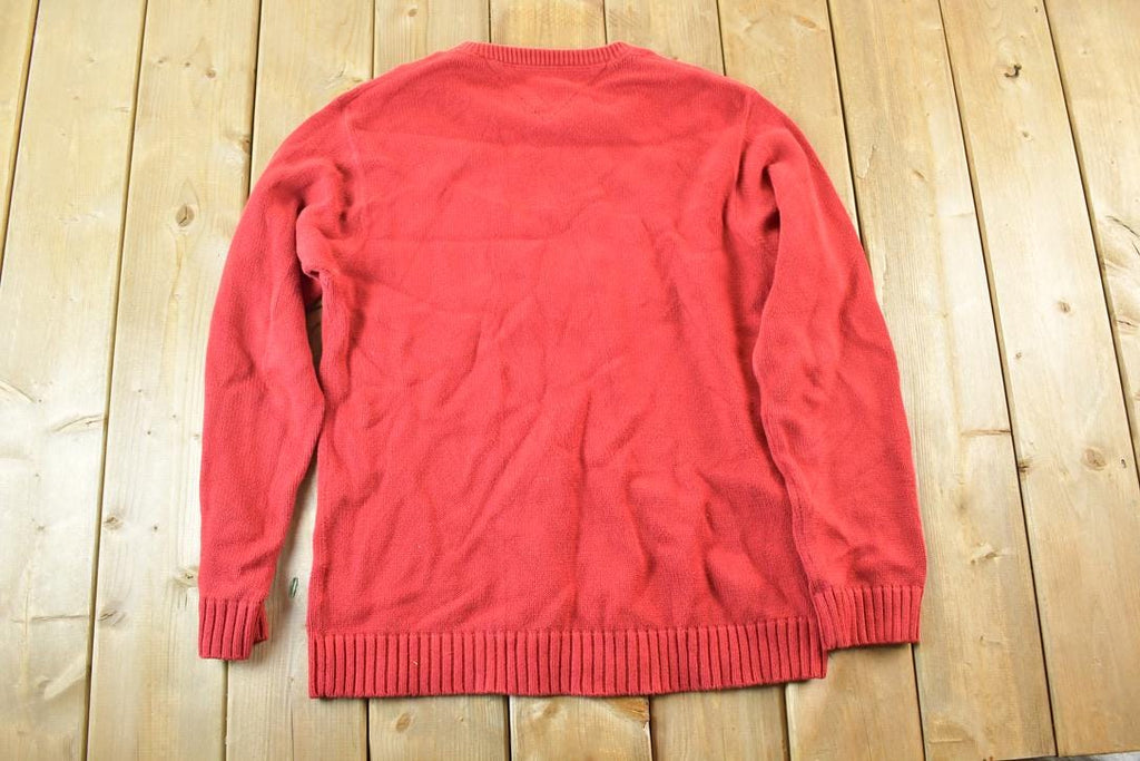 Vintage 1990s Tommy Hilfiger Knit Abstract Pattern Crewneck Sweater Mens L
