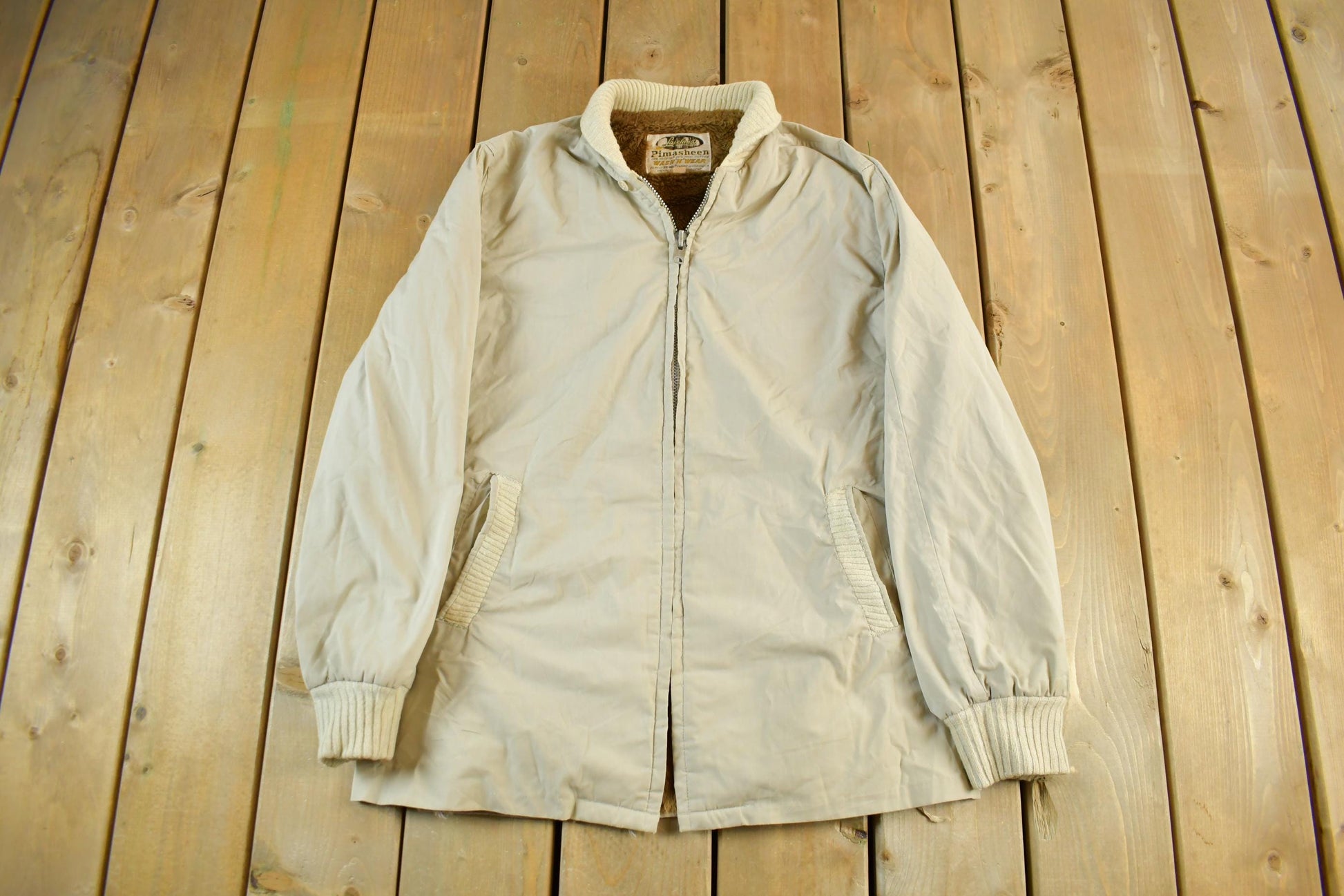 Vintage 1960s Lakeland Pimasheen Sherpa Lined Jacket Men's Medium  60s Outdoors Coat  Casual Wear  Outdoors