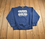 Vintage 1990s Cute Funny Grandpa Style Crewneck Sweater Made In USA
