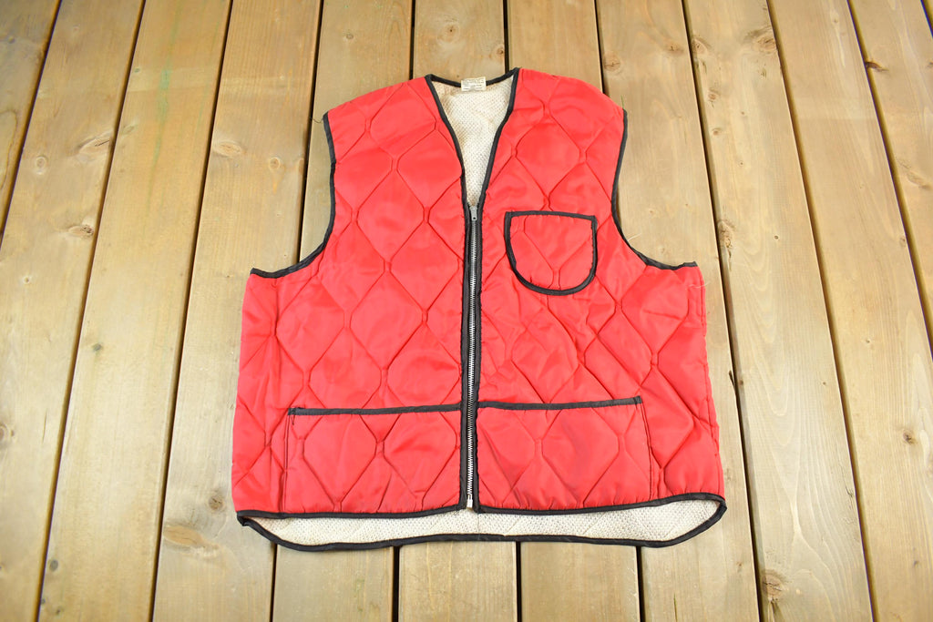 Vintage 1970s Dacron 88 Lined Quilted Hunting Vest Jacket Men's L