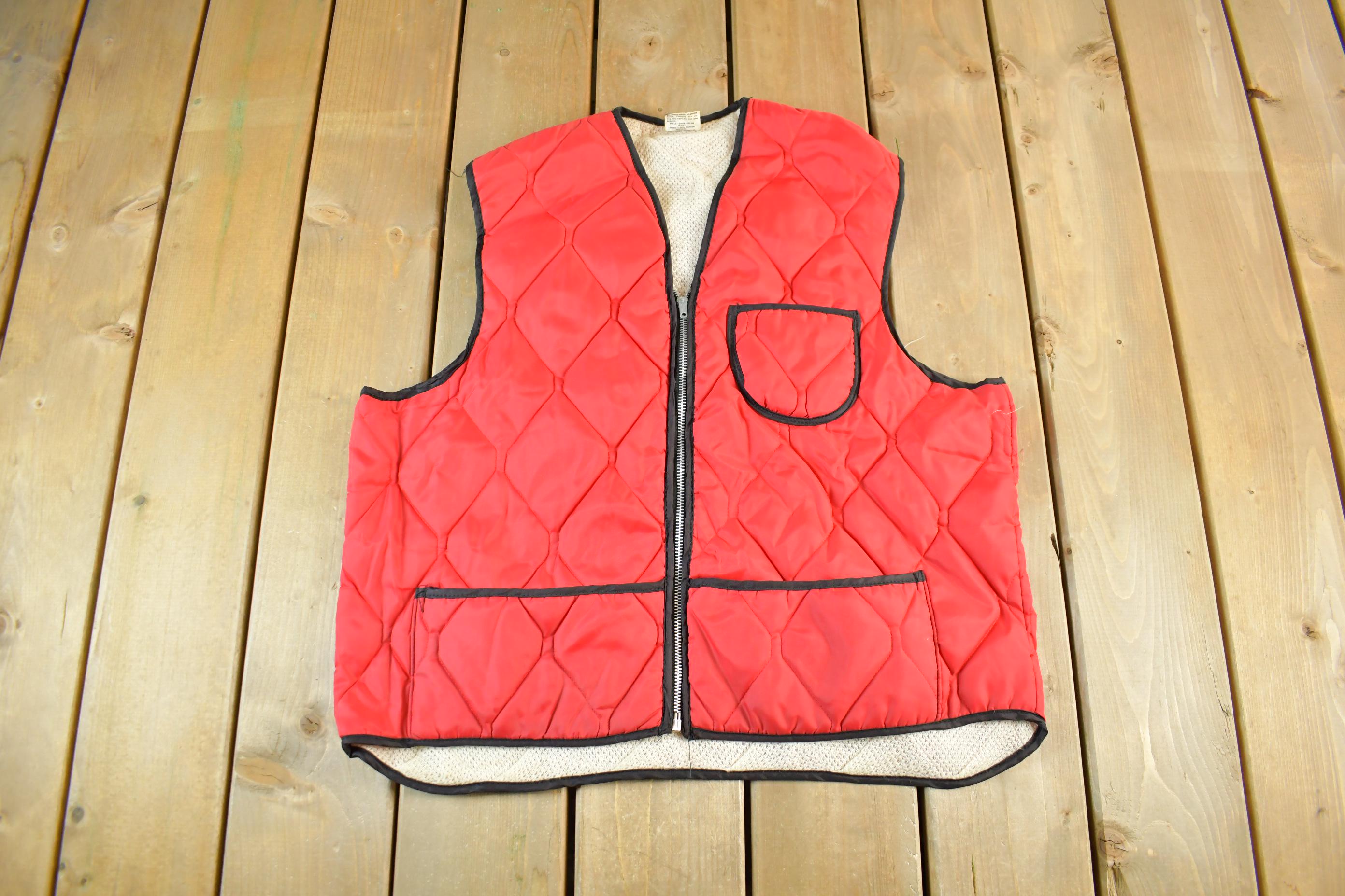 Vintage 1970s Dacron 88 Lined Quilted Hunting Vest Jacket Men's L