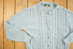 Vintage 1990s Orvis Blue Knitted Cardigan Sweater