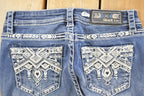 Vintage Deadstock Y2K Grace LA Bedazzled Low Rise Jeans Women's Size 27 x 32