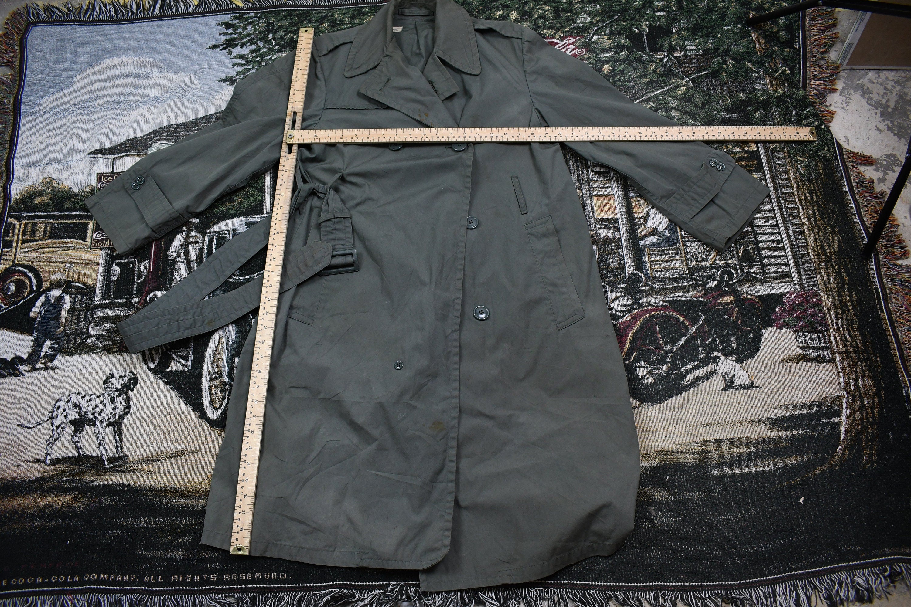 Vintage Army Military Button Down Overcoat