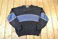Vintage 1990s Great Canadian Rugged Wear Knit Striped Crewneck Sweater