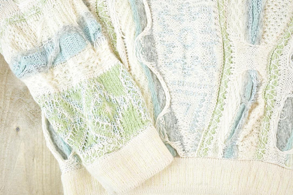 Vintage 1990s Coogi Made In Australia 3D knit 100% Cotton Abstract Pattern Crewneck Sweater