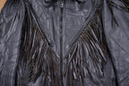 Vintage 1990s Leather Fringe Biker Jacket