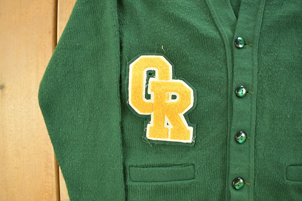 Vintage 1950s Bristol Collegiate Sportswear Knit Cardigan Sweater Men's Medium