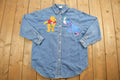 Vintage 1990s Disney Winnie the Pooh Embroidered Denim Jacket  Vintage Denim  Streetwear  Outerwear  Fall Jacket  90s  Piglet