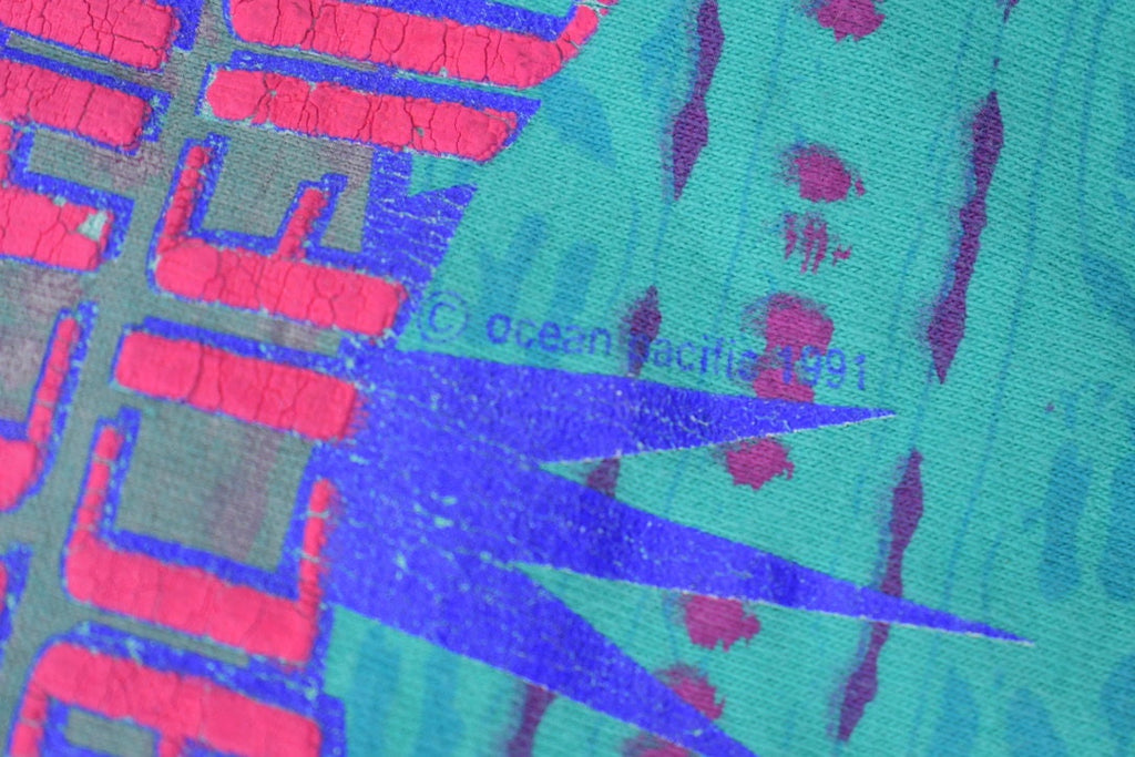 Vintage 1991 Ocean Pacific All Over Print Graphic T Shirt
