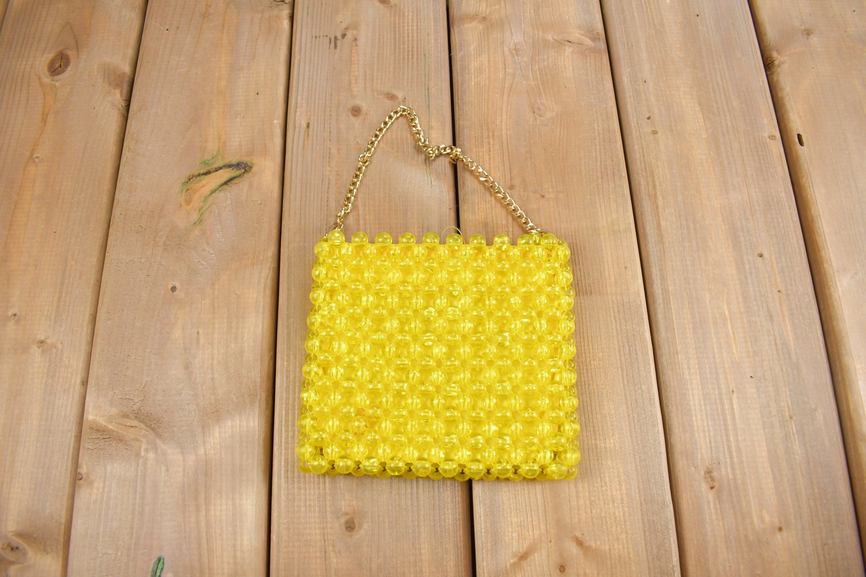 Vintage 1990s Neon Beaded Mini Hand Bag
