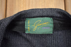 Vintage 1980s Giacomo Firenze Suede Leather Knit Cardigan Sweater