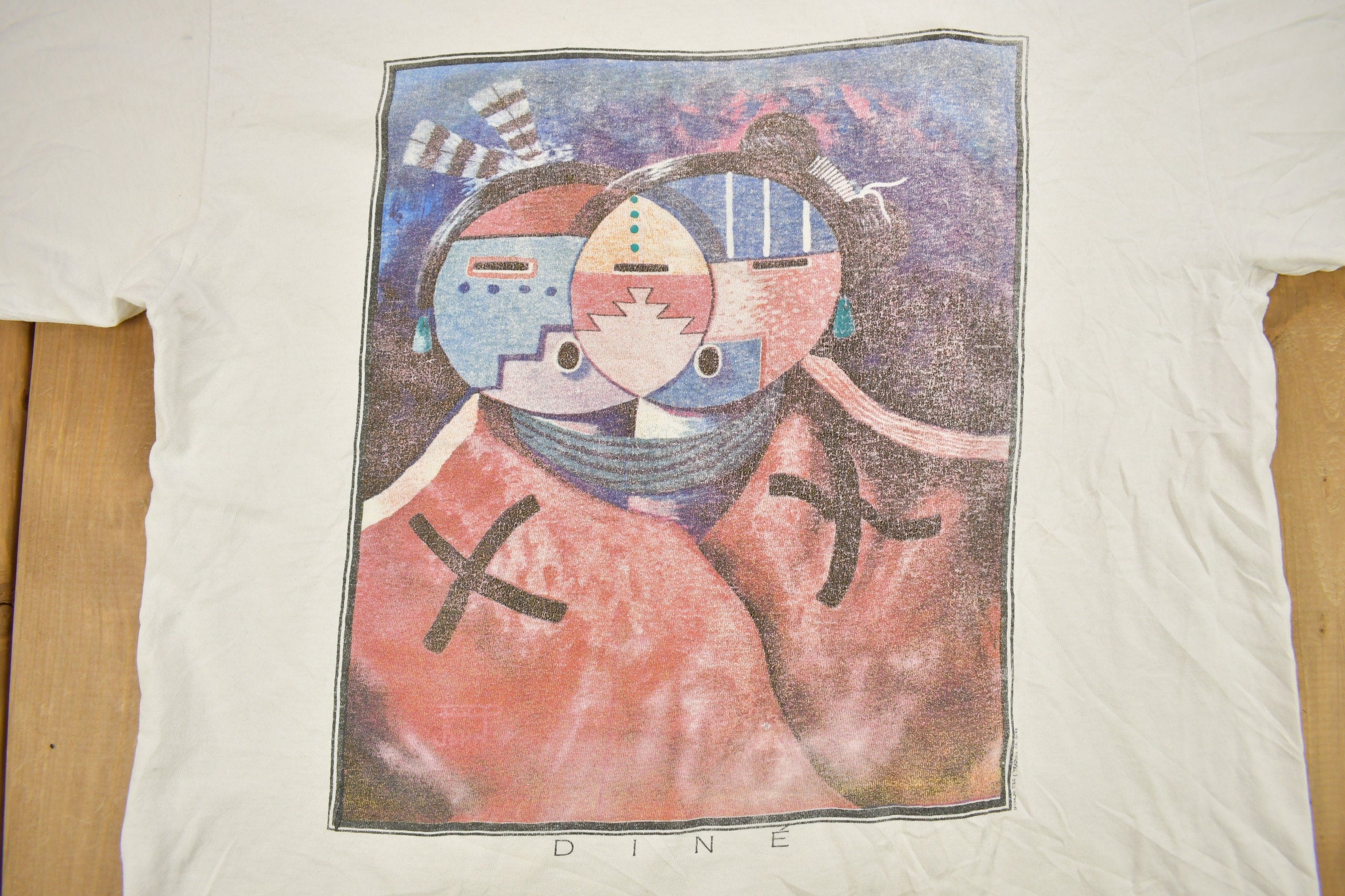 Vintage 1990s Navajo Art Graphic Diné T Shirt