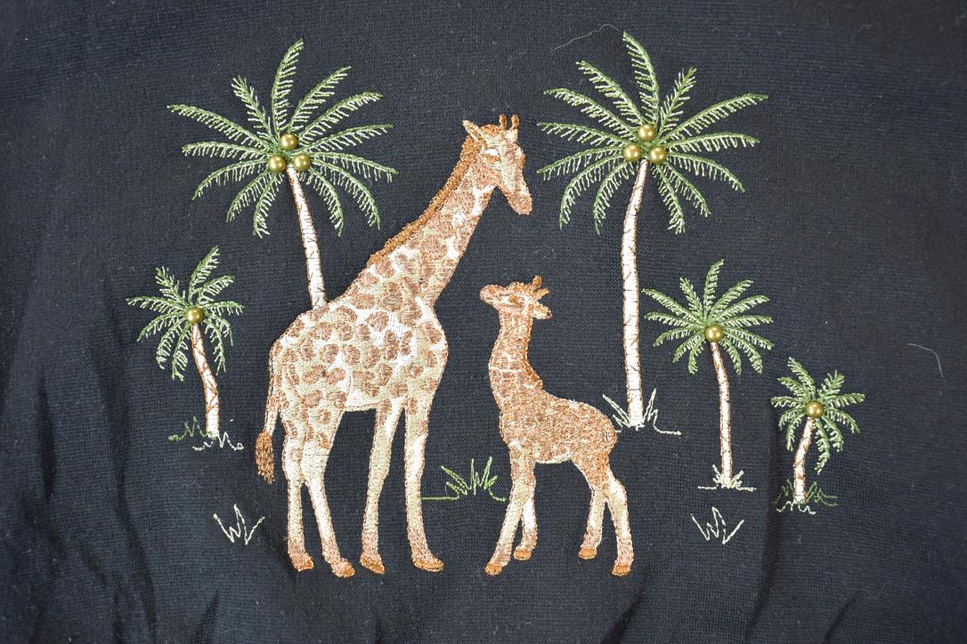 Vintage 1990s Bonworth Double Collar Giraffe Africa Crewneck