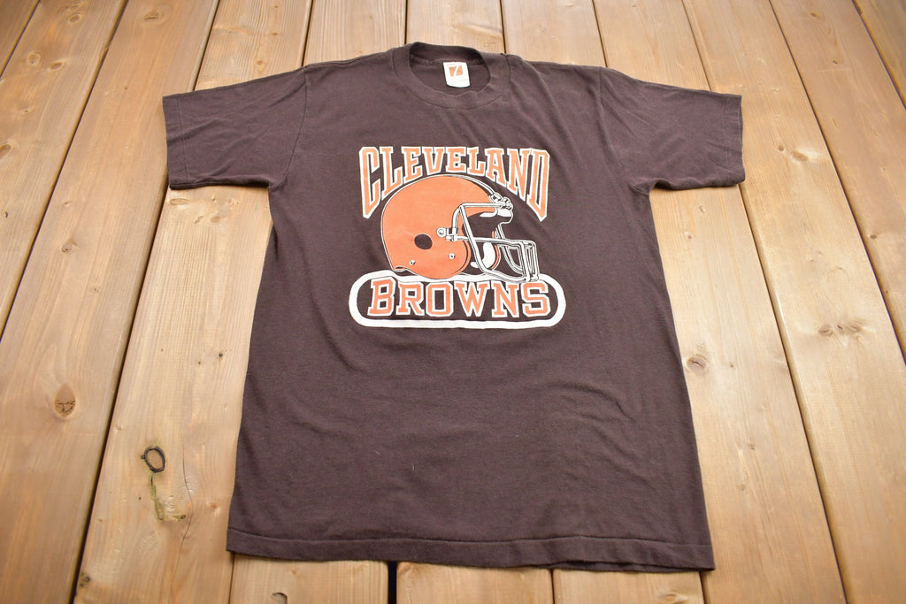Vintage 1980s Cleveland Browns Logo 7 NFL Football Graphic T Shirt