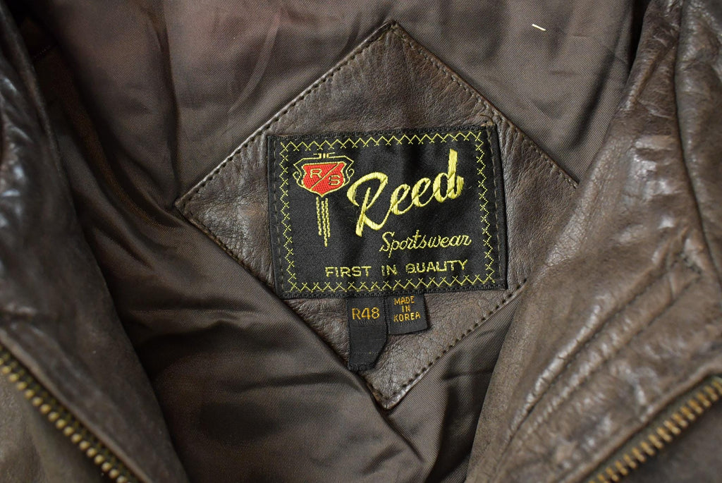 Vintage 1960s Reed Leather Bomber Flight Jacket Men's L /