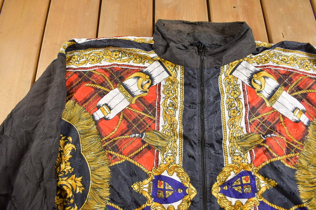 Vintage 1990s Equestrian Equestrian Theme Wind Breaker Jacket