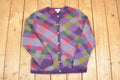 Vintage 1990s Talbots Abstract Hand Knit Mohair Cardigan Sweater Women's L