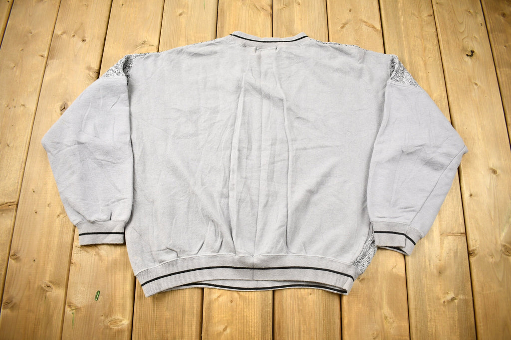 Vintage 1990s CC Sport 3D Cable Knit Grey Crewneck Sweater