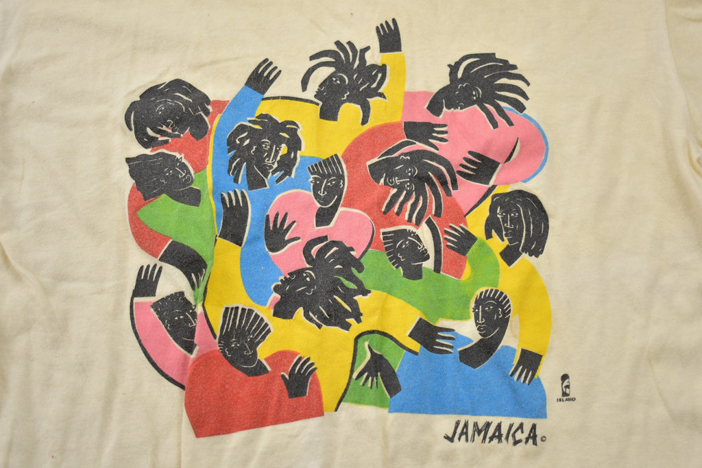 Vintage 1980s Jamaica A Lot of People Friends Souvenir T Shirt