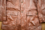 Vintage 1970s Burnt Orange Full Length Angel Skin Nappa Leather Trench Coat