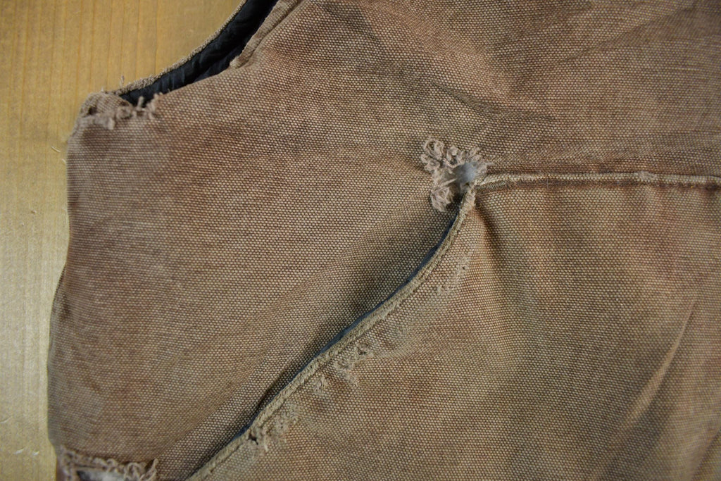 Vintage 1990s Distressed Carhartt Quilt Lined Jacket Vest Mens Large