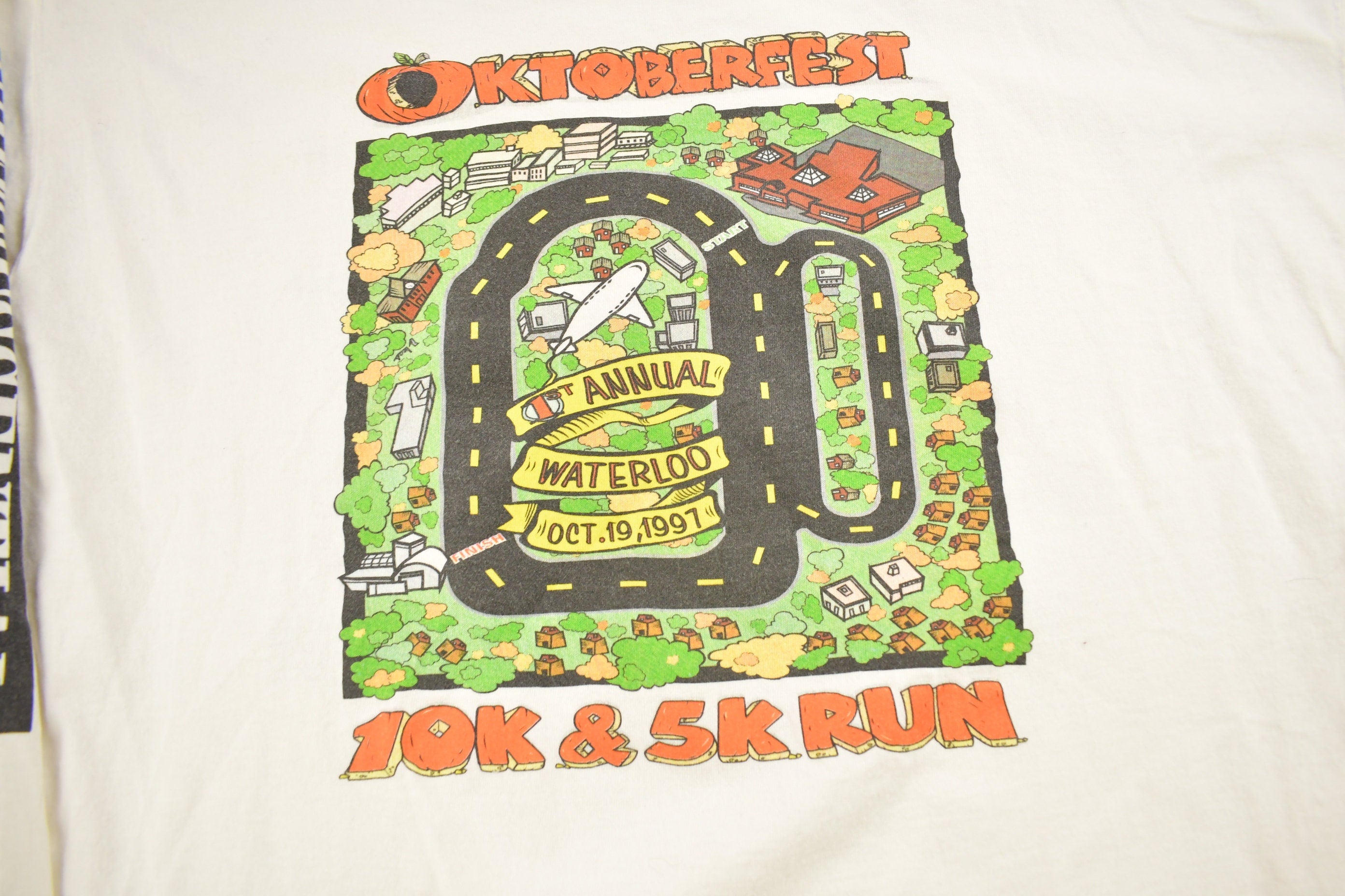 Vintage 1997 Oktober Fest 10k Run Graphic Long-Sleeved T-Shirt