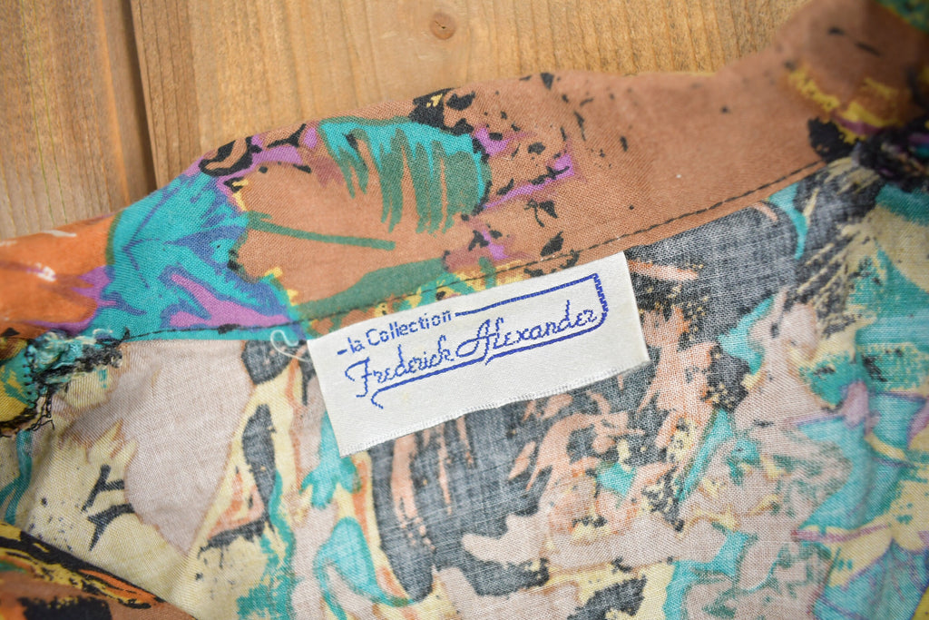Vintage 1970s Frederick Alexandra Abstract Theme Button Up Shirt