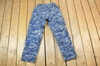 Vintage 1990s Navy Blue Digital Army Camouflage Cargo Pants Size 27 x 31 / Streetwear / Army Pants / Military Pants / Vintage Cargos