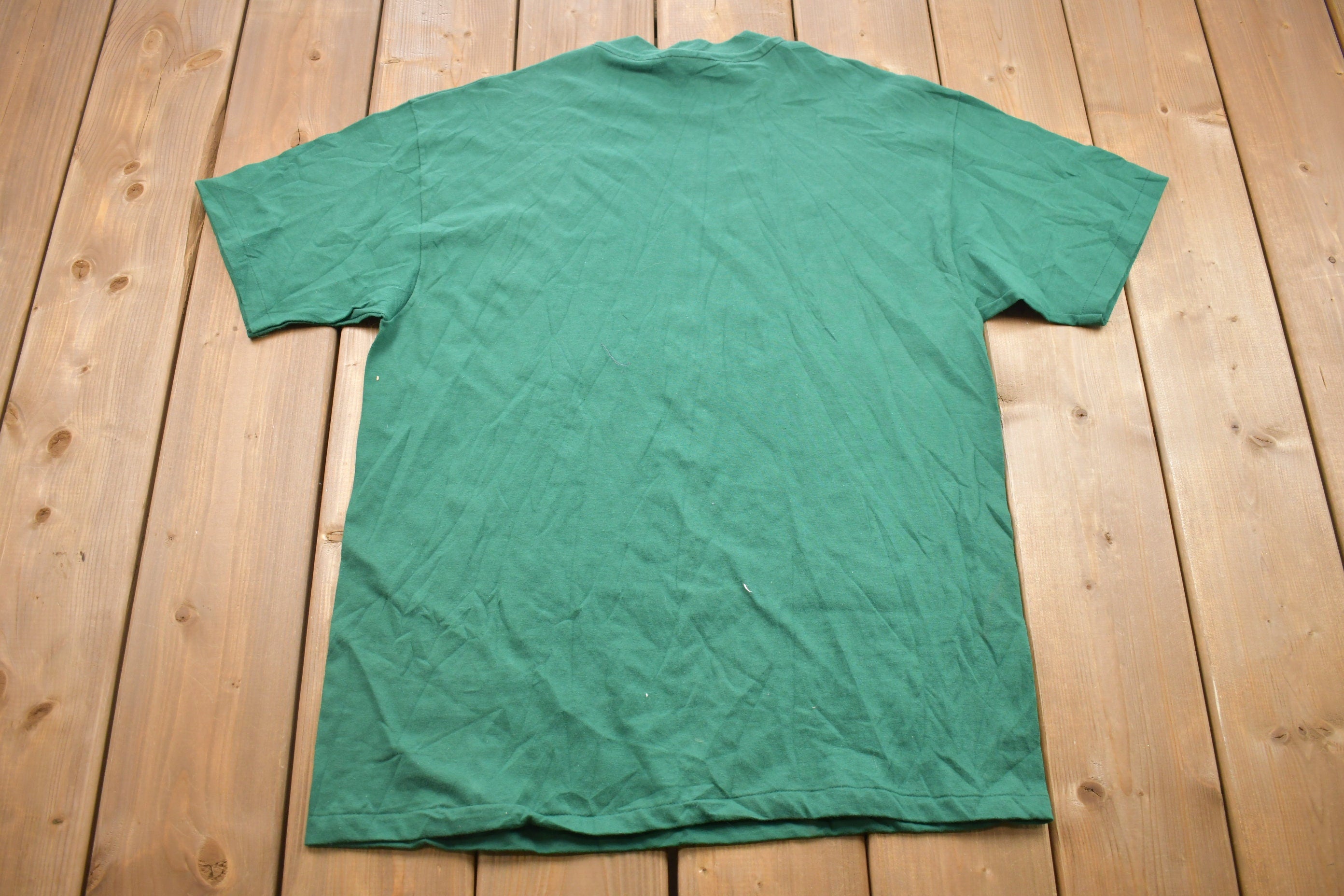 Vintage 1990s Hanes Blank Green T Shirt