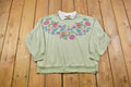 Vintage 1990s Floral Collared Crewneck Sweatshirt
