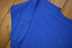 Vintage 1980s Hanes Her Way Blank Blue Raglan Crewneck Sweatshirt