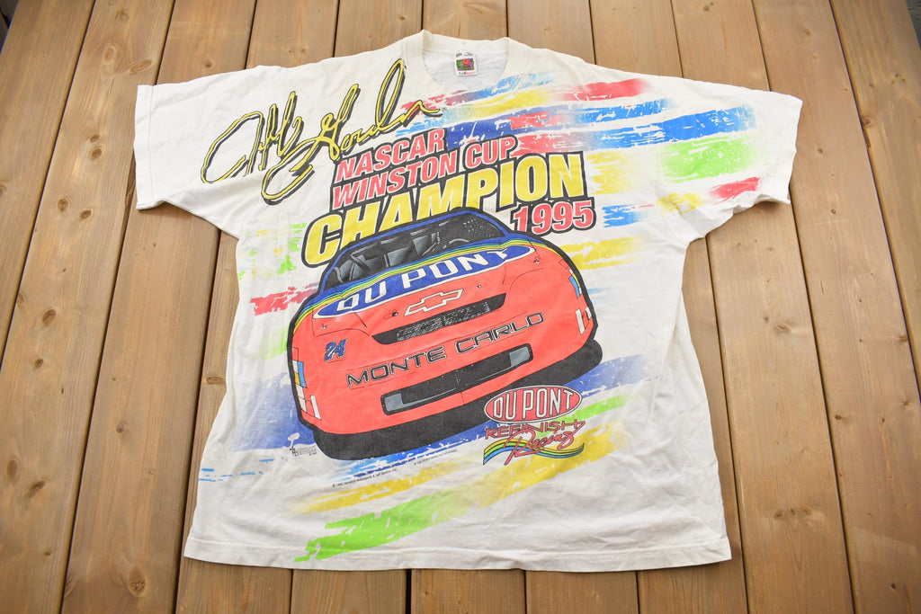 Vintage 1995 Jeff Gordon All Over Print NASCAR Racing T-Shirt