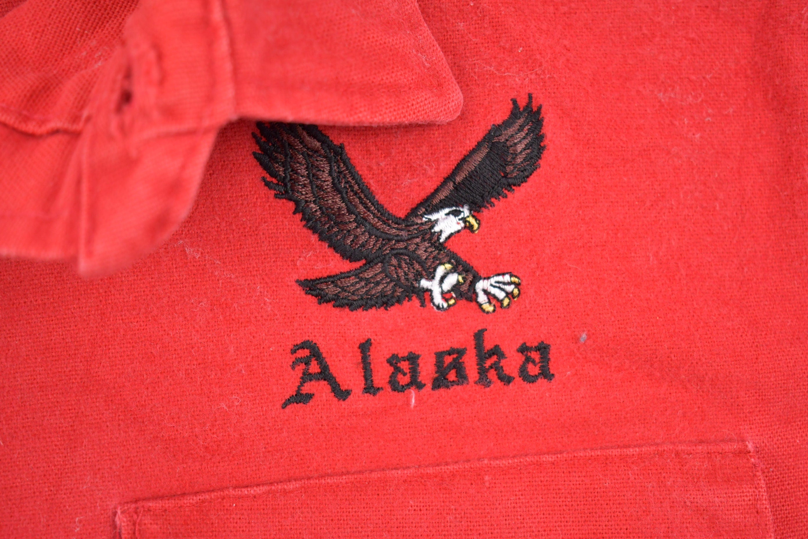 Vintage 1990s College House Alaska Embroidered Eagle Button Up Shirt